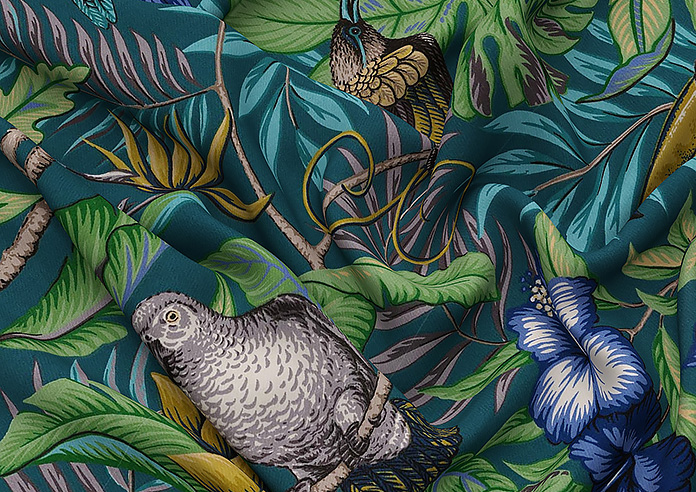Rain Forest, Lagoon - Twist&Fit Roman Blind - Image 4